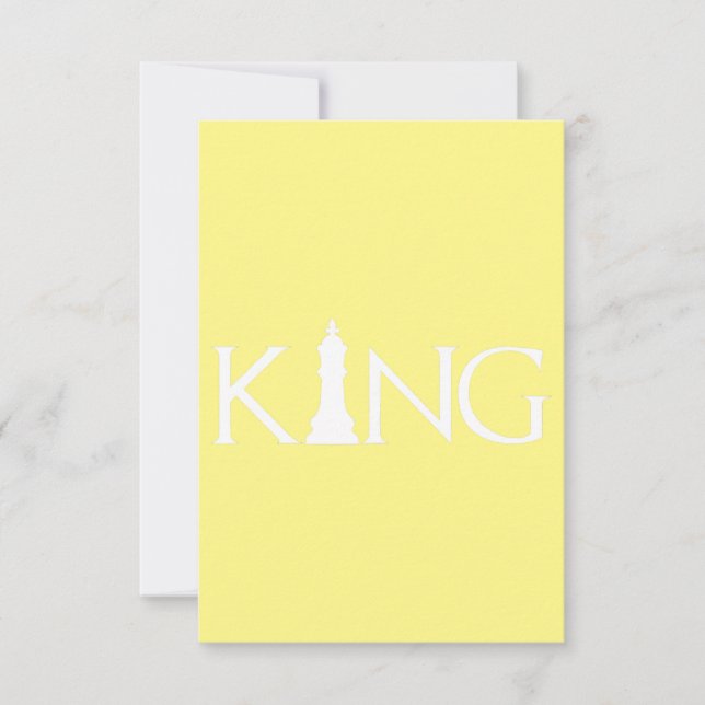 Tarjeta De Agradecimiento rey con pieza de rey del ajedrez (Anverso)