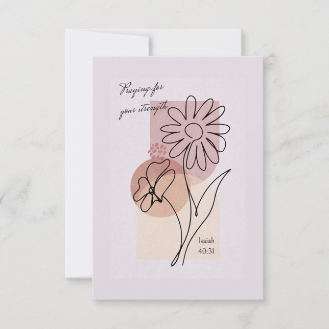 Tarjeta De Agradecimiento Rezando por tu fuerza (Anverso)