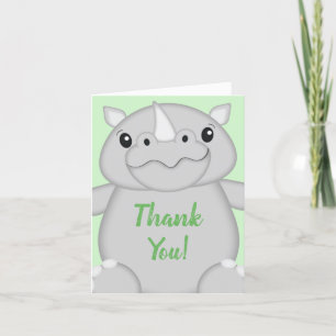 Tarjeta De Agradecimiento Rhino Baby Shower Safari