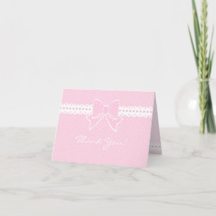 Tarjeta De Agradecimiento Ribbon y Bow-Baby Shower-Gracias