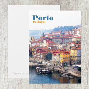 Tarjeta De Agradecimiento Ribeira y río Duero. Oporto, Portugal.