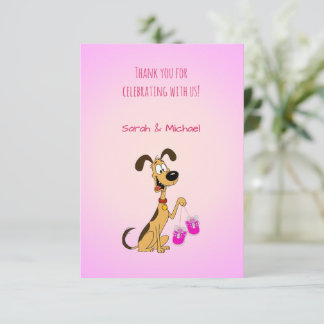 Tarjeta De Agradecimiento Rico el perro Baby Shower niño