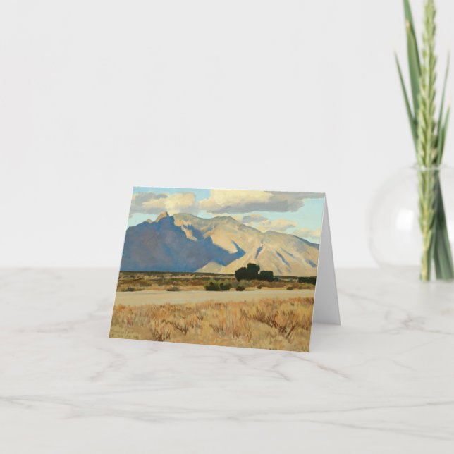Tarjeta De Agradecimiento Ridge y Rillito, Arizona, por Maynard Dixon (Anverso)