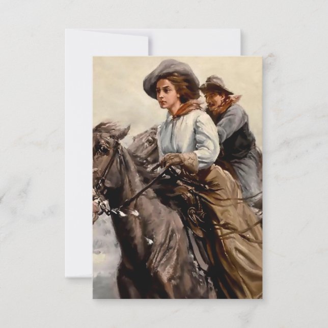 Tarjeta De Agradecimiento “Riding the Range” de WHD Koerner (Anverso)