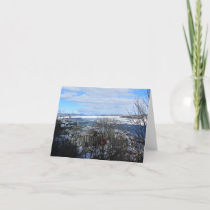 Tarjeta De Agradecimiento Río San Lorenzo en invierno, Quebec, Canadá