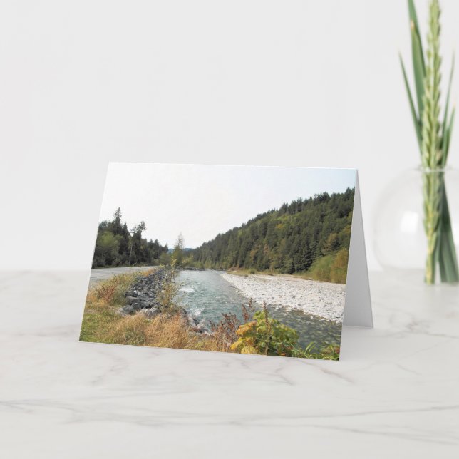 Tarjeta De Agradecimiento Río y Evergreens (Anverso)