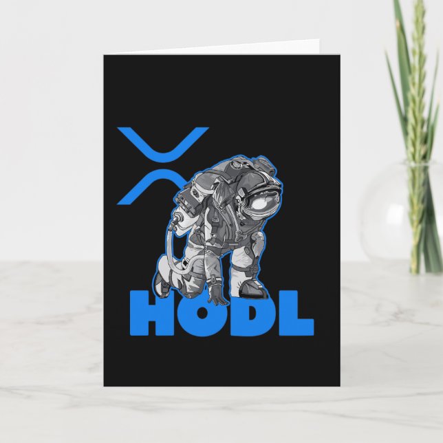Tarjeta De Agradecimiento Ripple XRP Criptocurrency -Crypto Astronaut-HODL (Anverso)