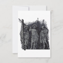 Tarjeta De Agradecimiento Risen Christ with Andrew and Longinus Holy Card