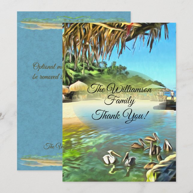Tarjeta De Agradecimiento River Meets Ocean Gracias 0330 (Anverso / Reverso)