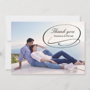 Tarjeta De Agradecimiento Rizos de Fotos Simples - Gracias