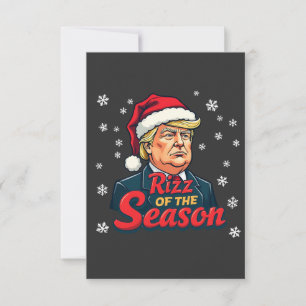 Tarjeta De Agradecimiento Rizz de la Temporada Divertido Trump Navidad Santa