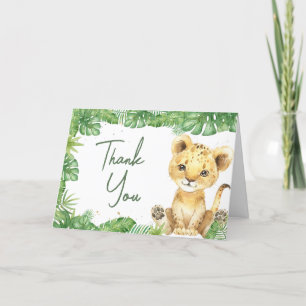 Tarjeta De Agradecimiento Roaring Lion Baby Shower