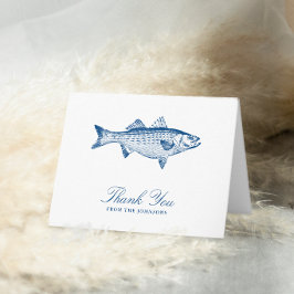 Tarjeta De Agradecimiento Róbalo Liso Boda Azul Marina