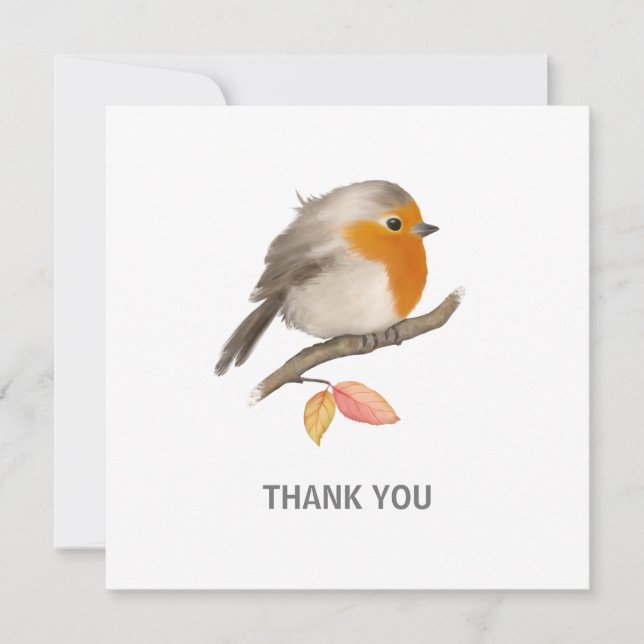 Tarjeta De Agradecimiento Robin Bird inglés (Anverso)