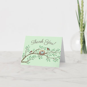 Tarjeta De Agradecimiento Robin Birds Nest Eggs Spring Baby Shower