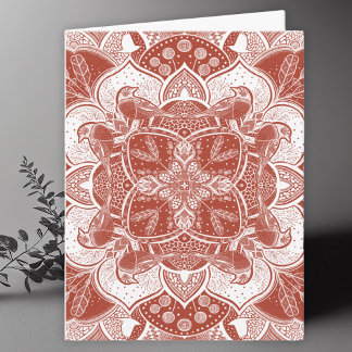 Tarjeta De Agradecimiento Robins Mandala Art Blank