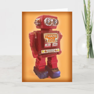 Tarjeta De Agradecimiento Robot rojo Gracias