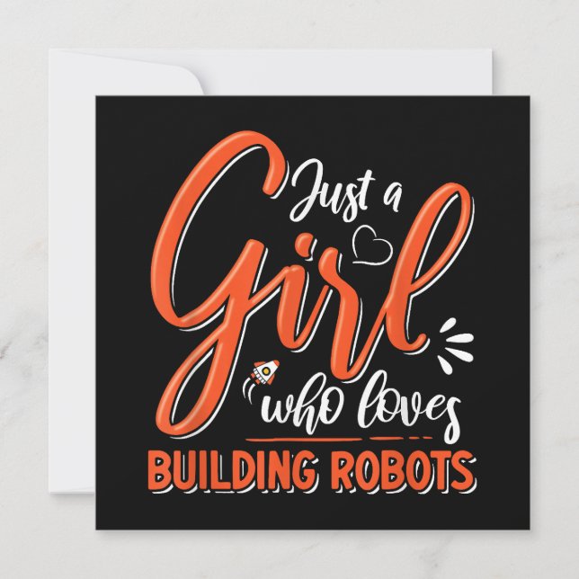 Tarjeta De Agradecimiento Robotics Engineer Robot Lover Chica Rob (Anverso)