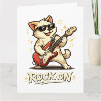 Roca En Guitarra Perro Divertido Música Rock