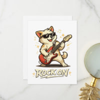 Roca En Guitarra Perro Divertido Música Rock