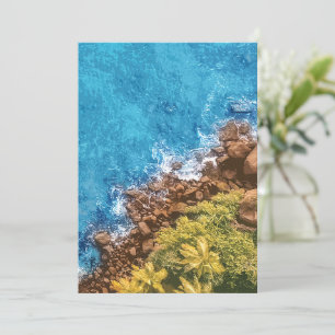 Tarjeta De Agradecimiento Rocas en el mar, encima de la vista 1