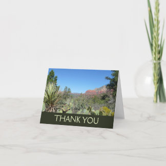 Tarjeta De Agradecimiento Rocas rojas y cactus I