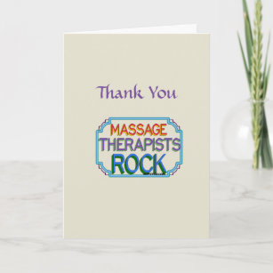 Tarjeta De Agradecimiento Rock de terapeutas de masaje gracias