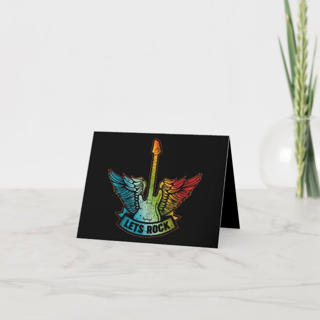 Tarjeta De Agradecimiento Rock Legend Rock and Roll Music Guitar (Anverso)