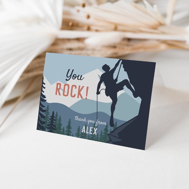 Tarjeta De Agradecimiento Rock | Tema de escalada de rock infantil (Subido por el creador)