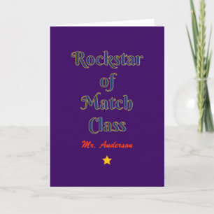 Tarjeta De Agradecimiento Rockstar de la clase de partidos