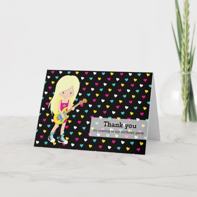 Tarjeta De Agradecimiento Rockstar Gracias (Anverso)