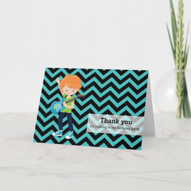 Tarjeta De Agradecimiento Rockstar Gracias (Anverso)