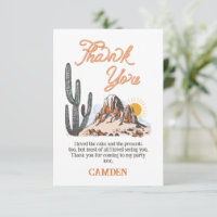 Tarjeta de agradecimiento Rodeo Western How The We