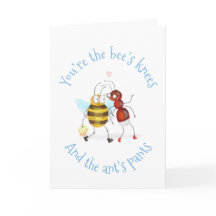 Tarjeta de agradecimiento rodillas de abeja y pant