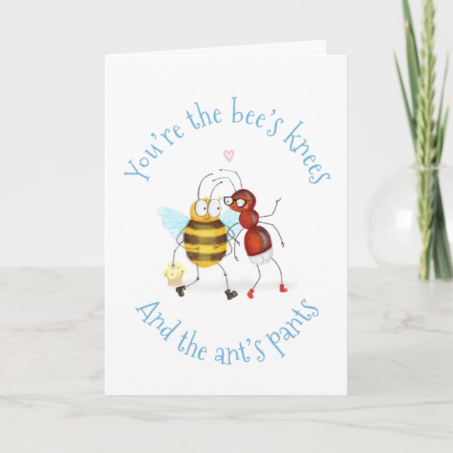 Tarjeta de agradecimiento rodillas de abeja y pant (Anverso)