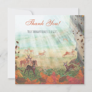 Tarjeta De Agradecimiento Roe Deer en el Personalizable Forest Sunlight
