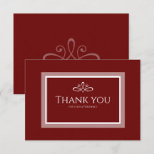 tarjeta de agradecimiento roja borgoña