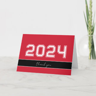 Tarjeta de agradecimiento roja clásica