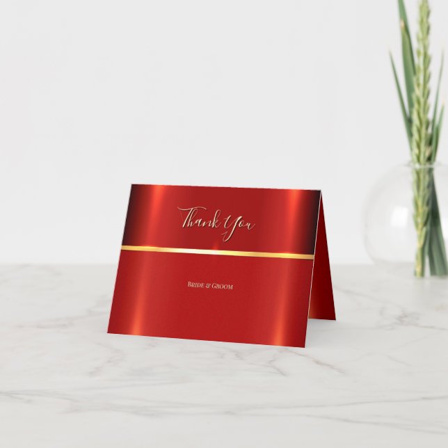 Tarjeta de agradecimiento roja simple (Anverso)