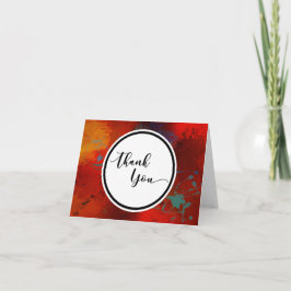 Tarjeta de agradecimiento roja única y artística, 