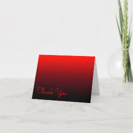 Tarjeta De Agradecimiento Rojo Burdeos y Ómbre Negro Intenso