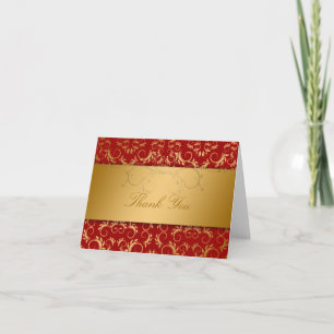 Tarjeta De Agradecimiento Rojo cereza divino de oro 311
