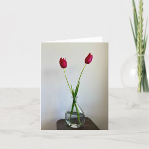 Tarjeta De Agradecimiento Rojo en primavera 