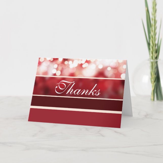 Tarjeta De Agradecimiento Rojo espumoso (Anverso)