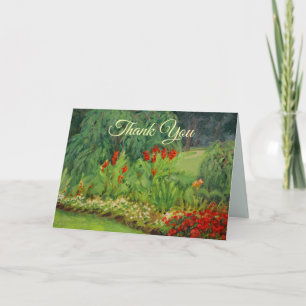 Tarjeta De Agradecimiento Rojo Verde y Floral Purpura 