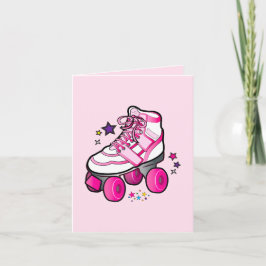 Tarjeta De Agradecimiento Roller Skate gracias por venir al Fiesta y el rega