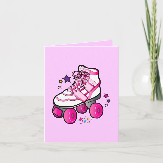 Tarjeta De Agradecimiento Roller Skate gracias por venir al Fiesta y el rega (Anverso)