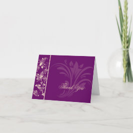 Tarjeta De Agradecimiento Rollo Floral de Ciruela y Champán Gracias