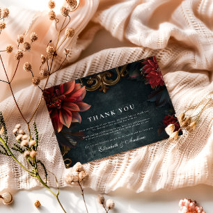 Tarjeta De Agradecimiento Romance de Boda Gótico Barroco