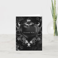 Romance Gótico Negro Corazón de Amor Boda Gracias